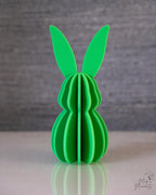 Green 3D printed rabbit ornaments for Easter decor