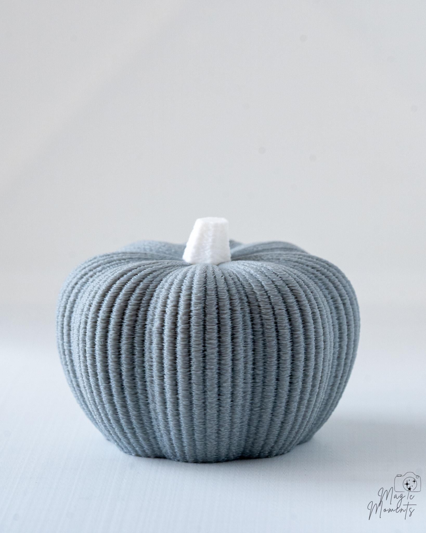 grey fuzzy pumpkin 3d printed home decor
