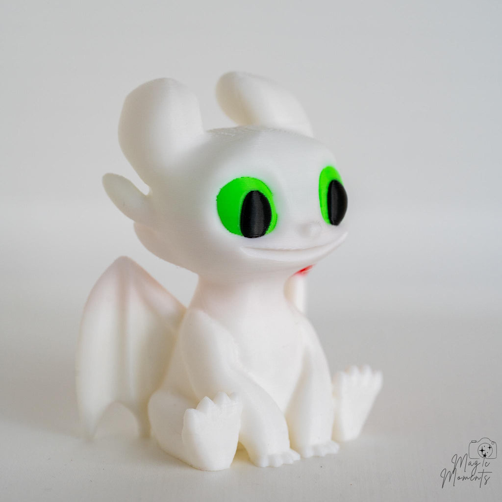cute white dragon 3d printed fantasy creature