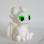 cute white dragon 3d printed fantasy creature