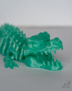green crocodile skeleton figure