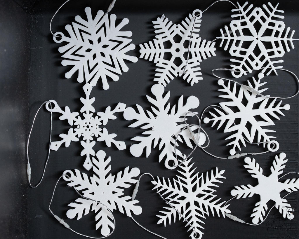 3d printed snowflake christmas ornaments set