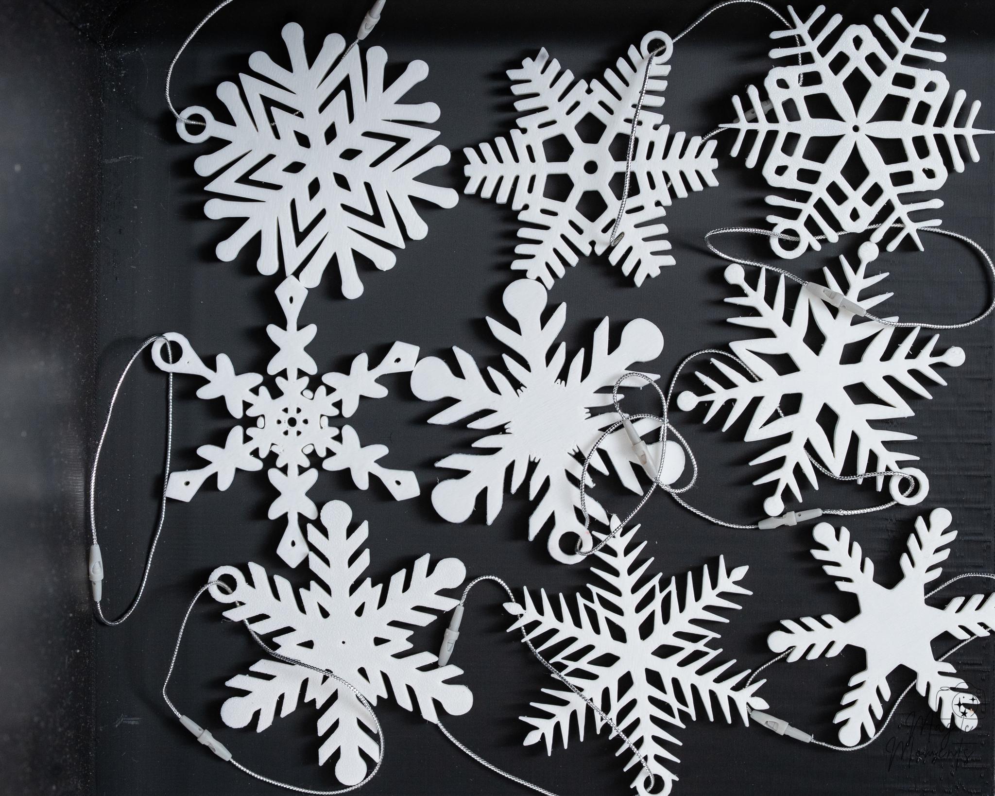 3d printed snowflake christmas ornaments set