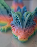 Fantasy dragon with detailed decorative wings