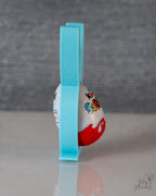 Side view of bunny egg holder stand
