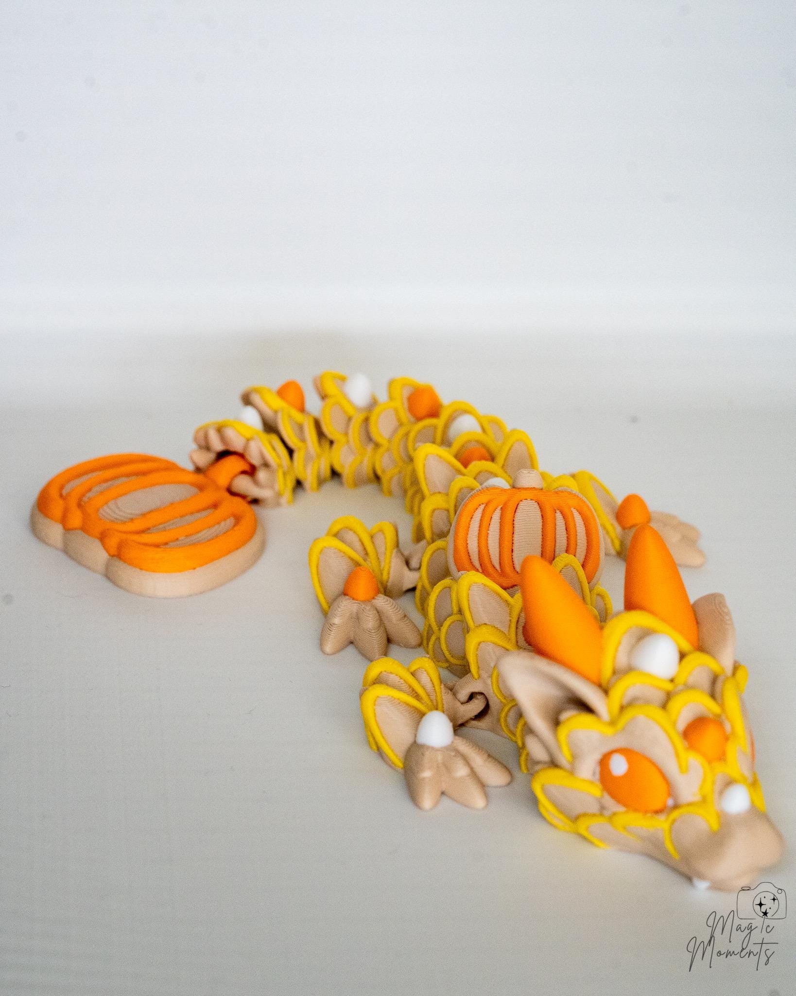 cute pumpkin themed dragon figurine