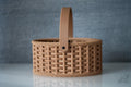 beige woven basket organiser
