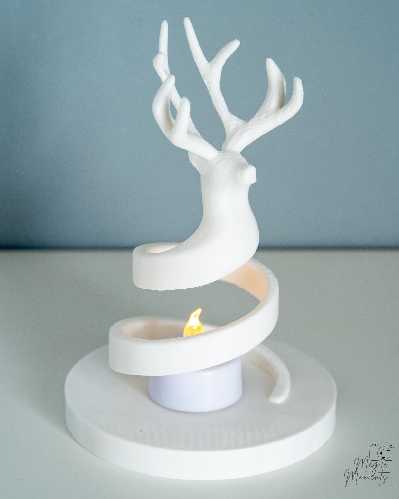 White deer tealight holder