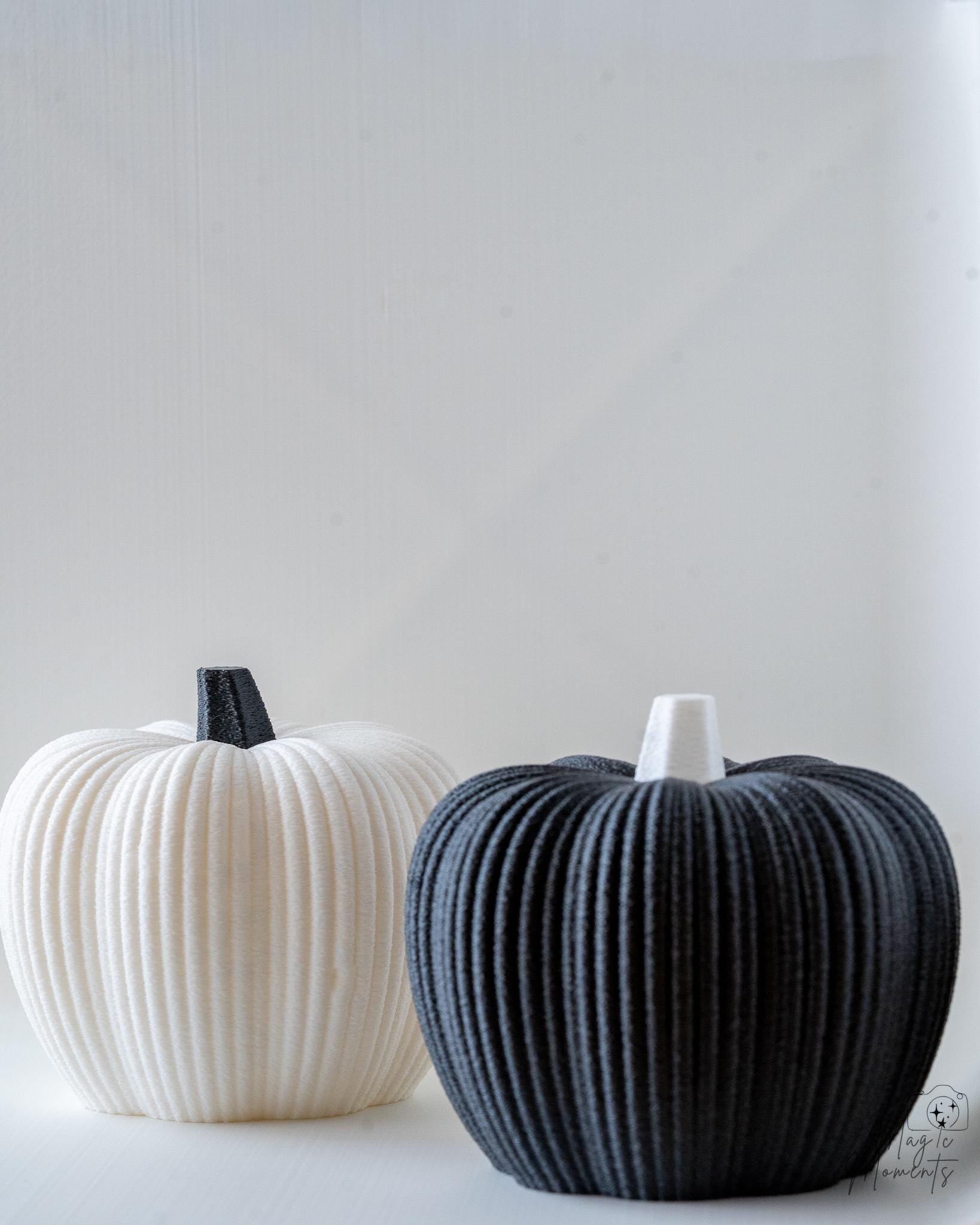 Fuzzy pumpkin decorative figure with textured finish