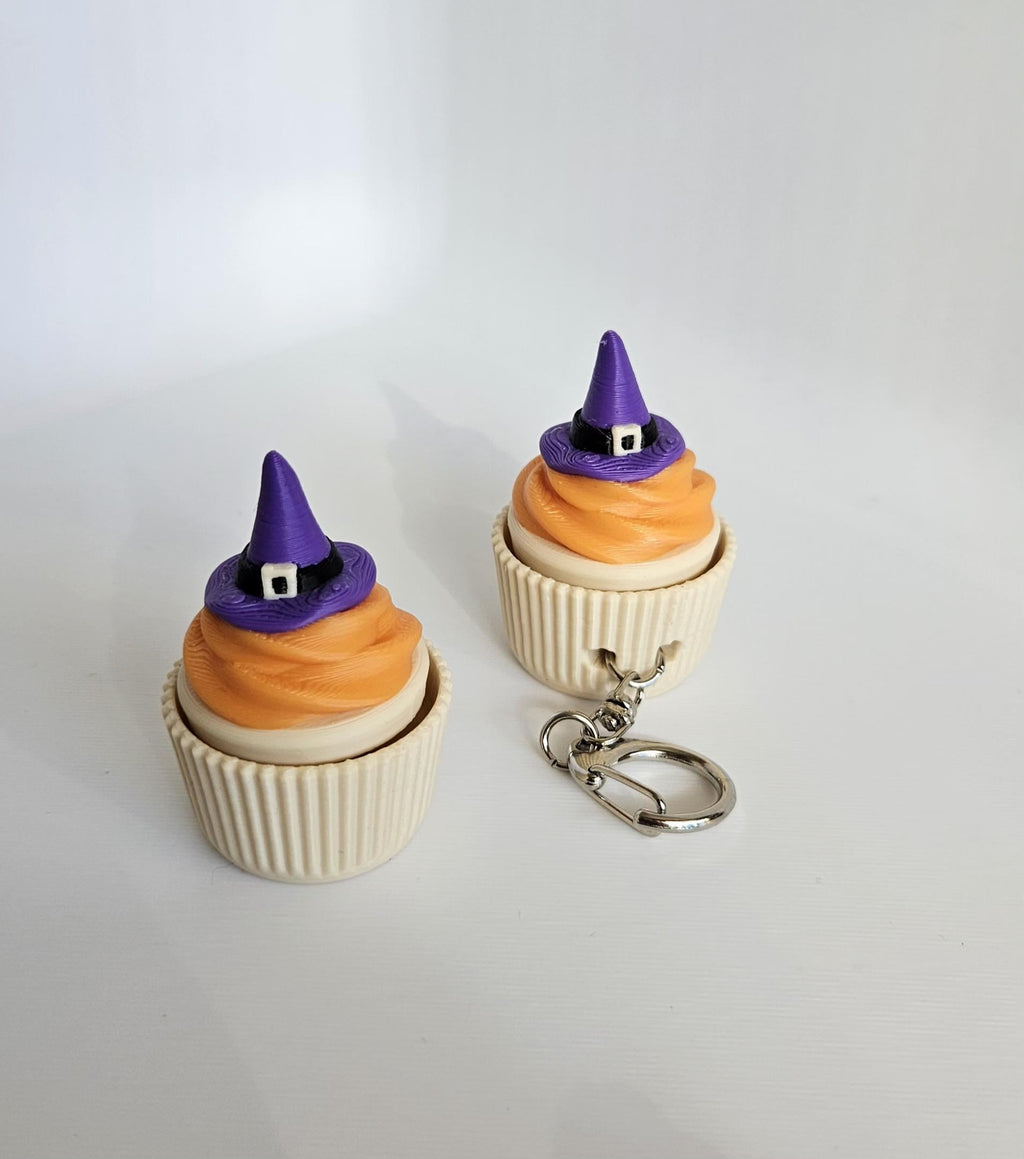 witch hat cupcake clicker keychain