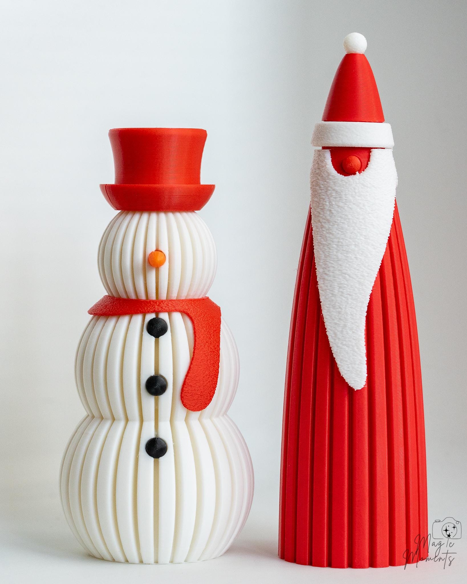 minimalist santa and snowman decor