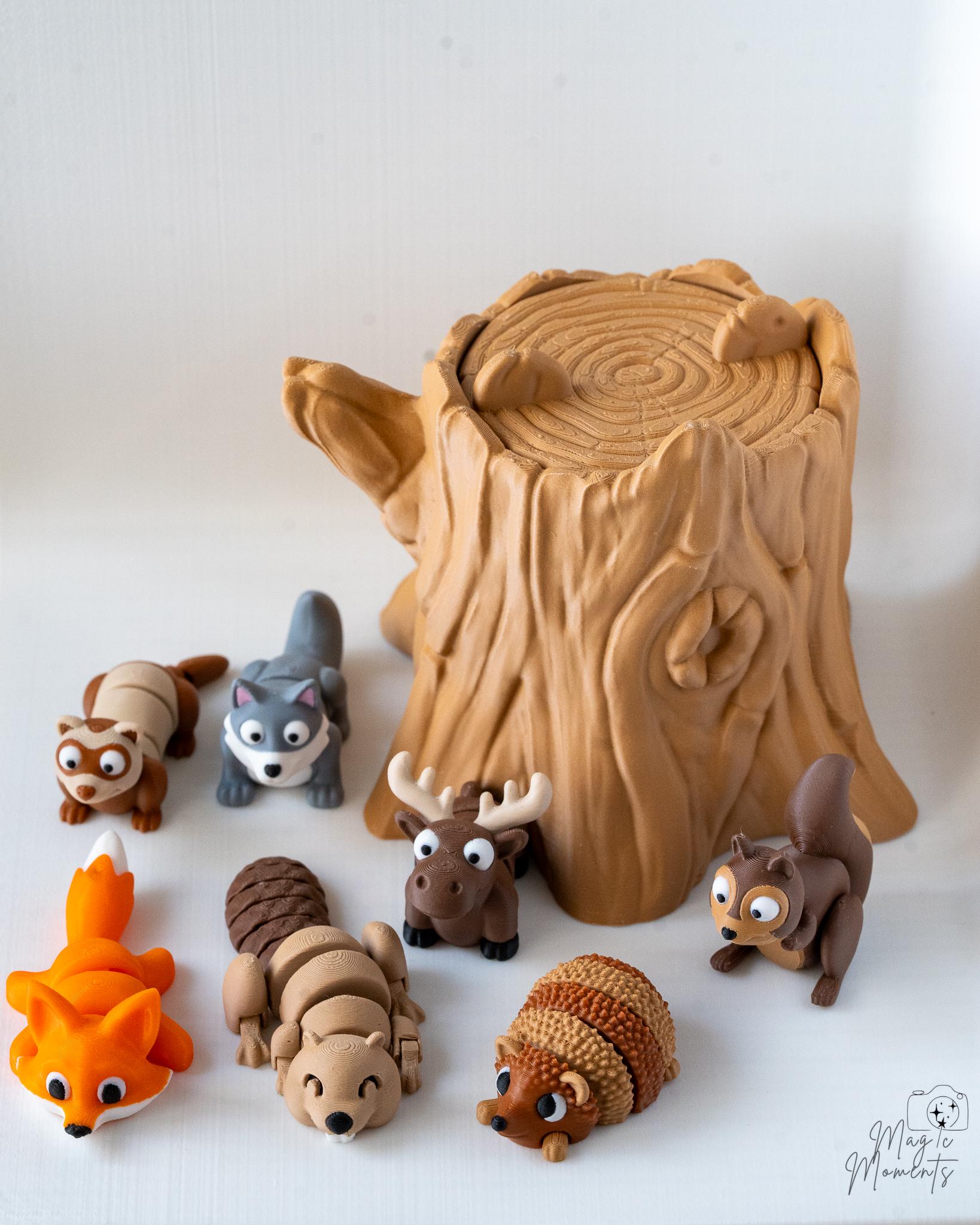 Forest Animals Set - 3D Printed Woodland Animal Figurines Collection