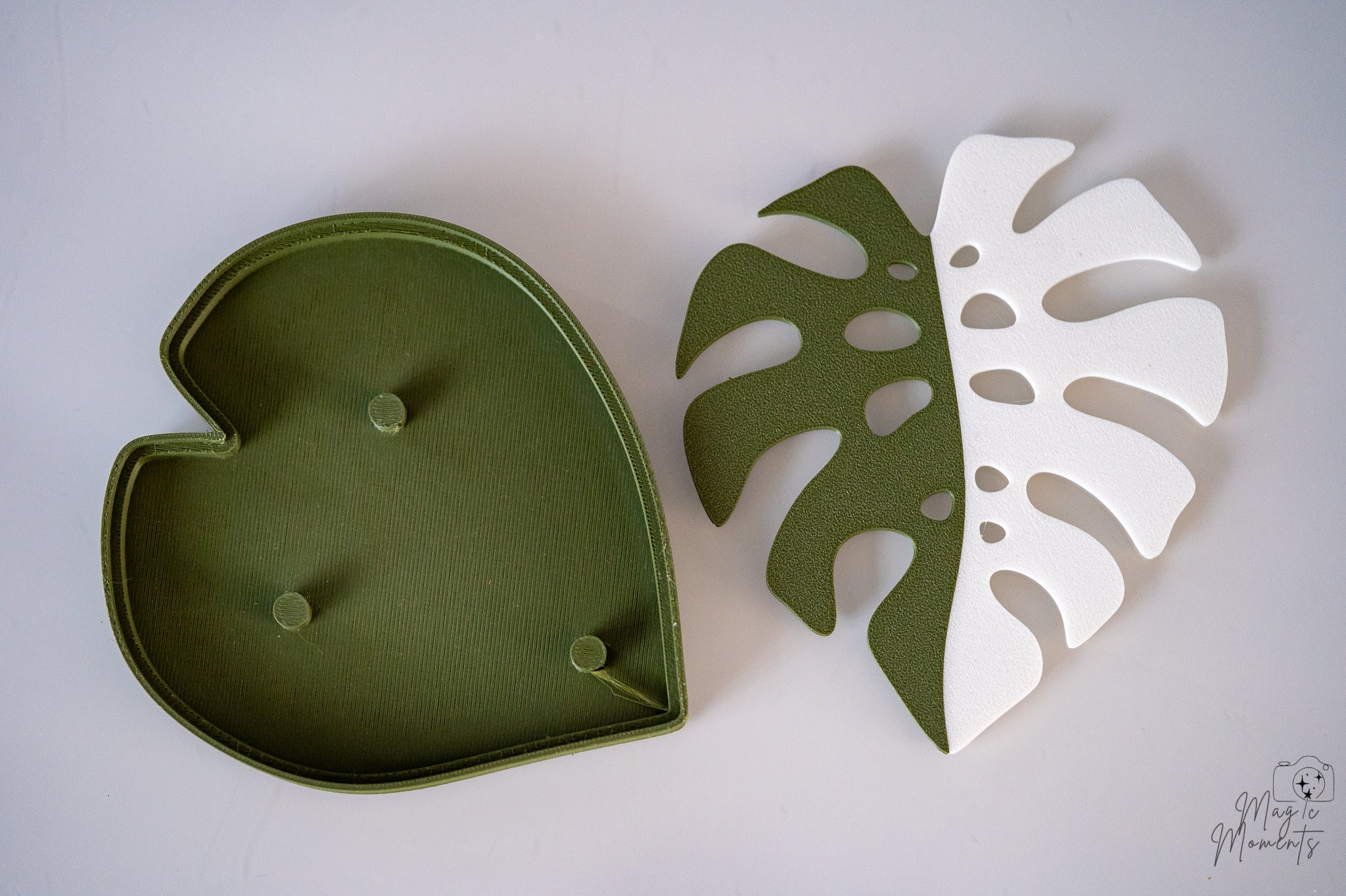 Monstera Soap Dish 3D Printed Leaf Soap Holder Bathroom Kitchen Decor