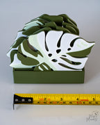 Monstera Coasters Set 3D Printed Leaf Coaster Holder Tropical Table Decor