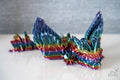 Articulated Butterfly Dragon 3D printed rainbow silk fantasy dragon with detailed butterfly wings 30cm