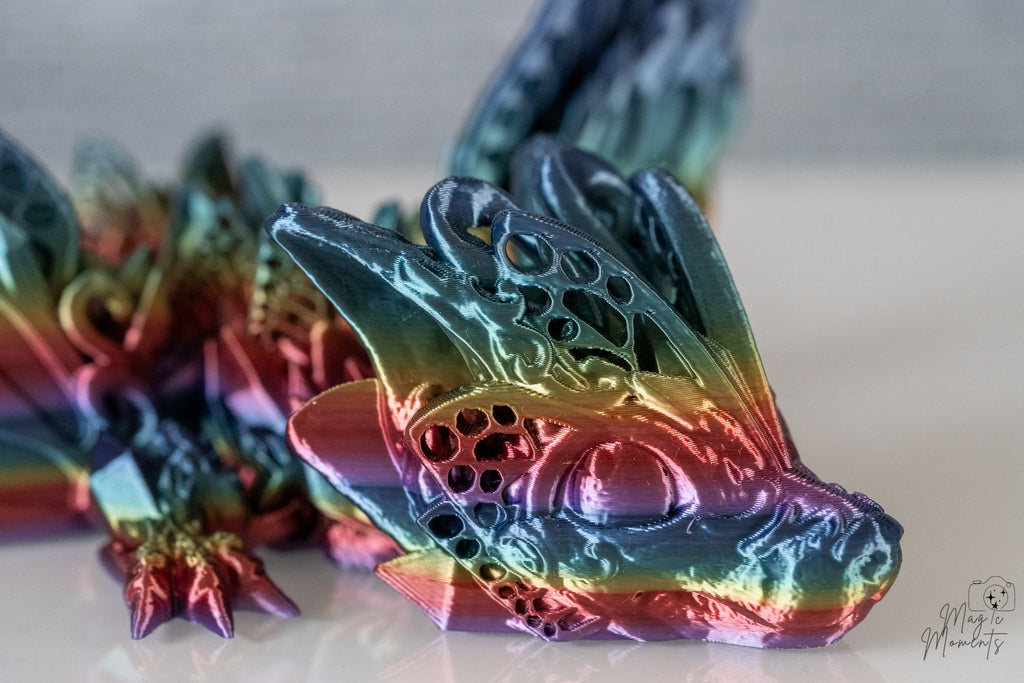 Close up of Butterfly Dragon with detailed butterfly wings