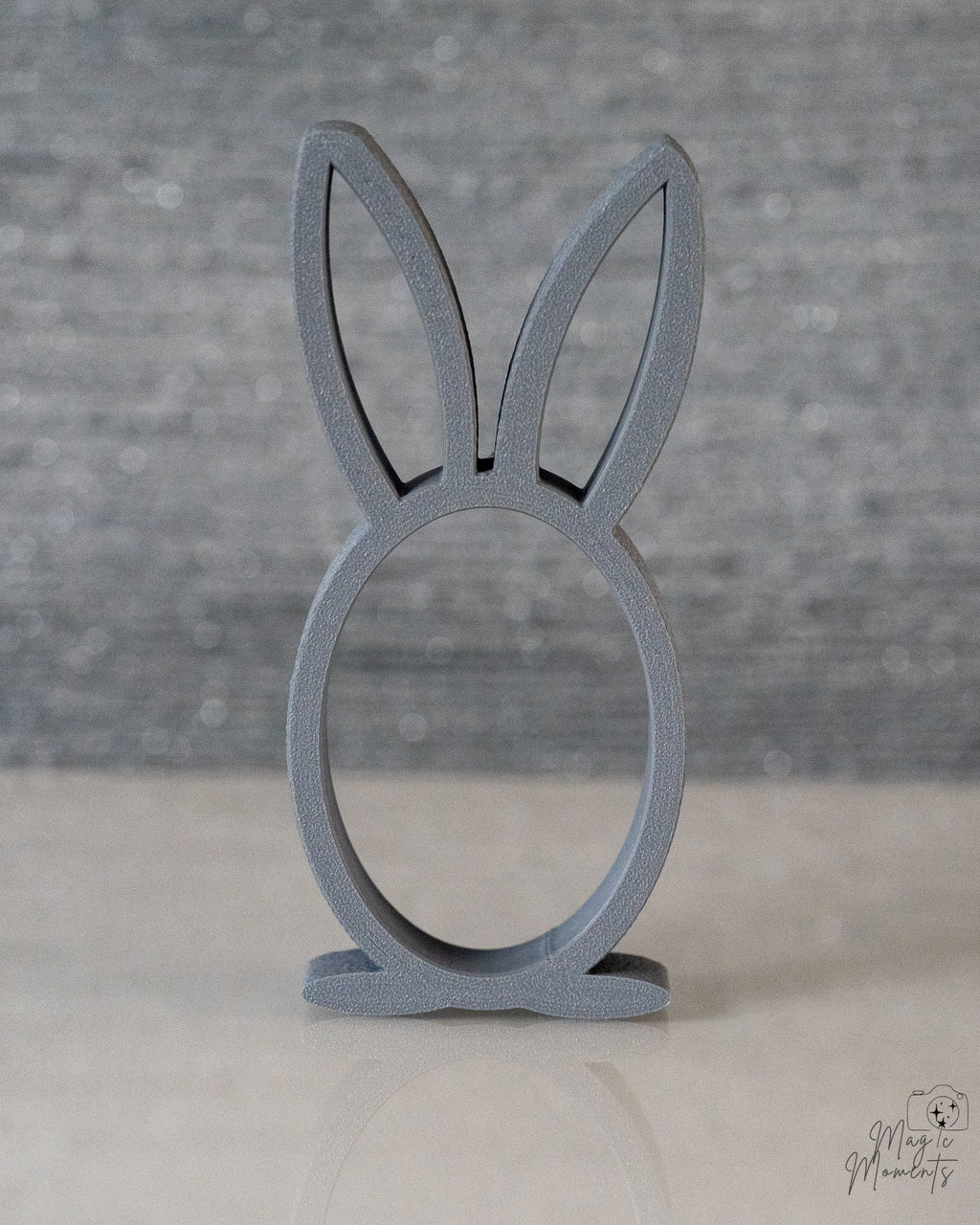 Grey bunny egg holder decorative stand