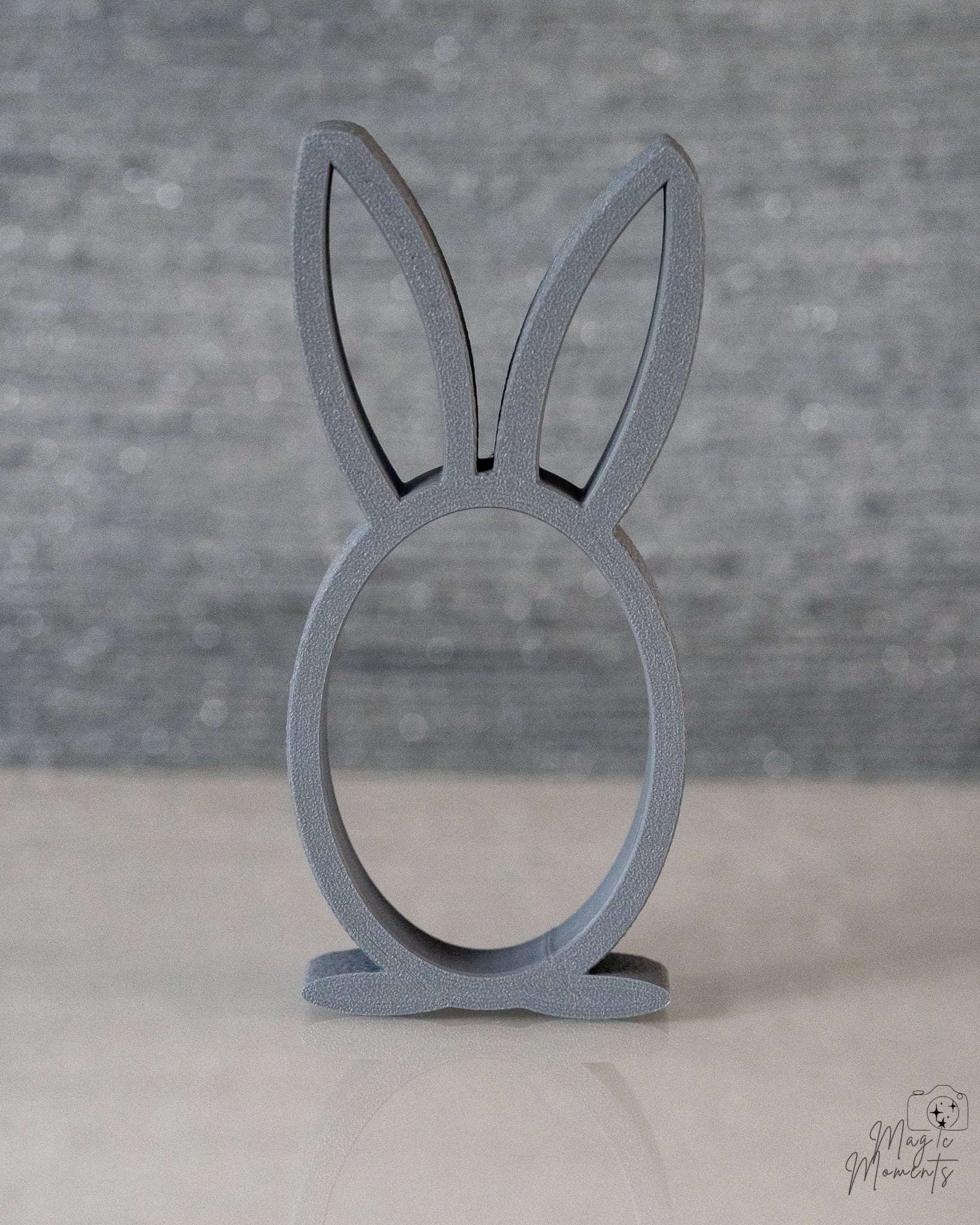 Grey bunny egg holder decorative stand