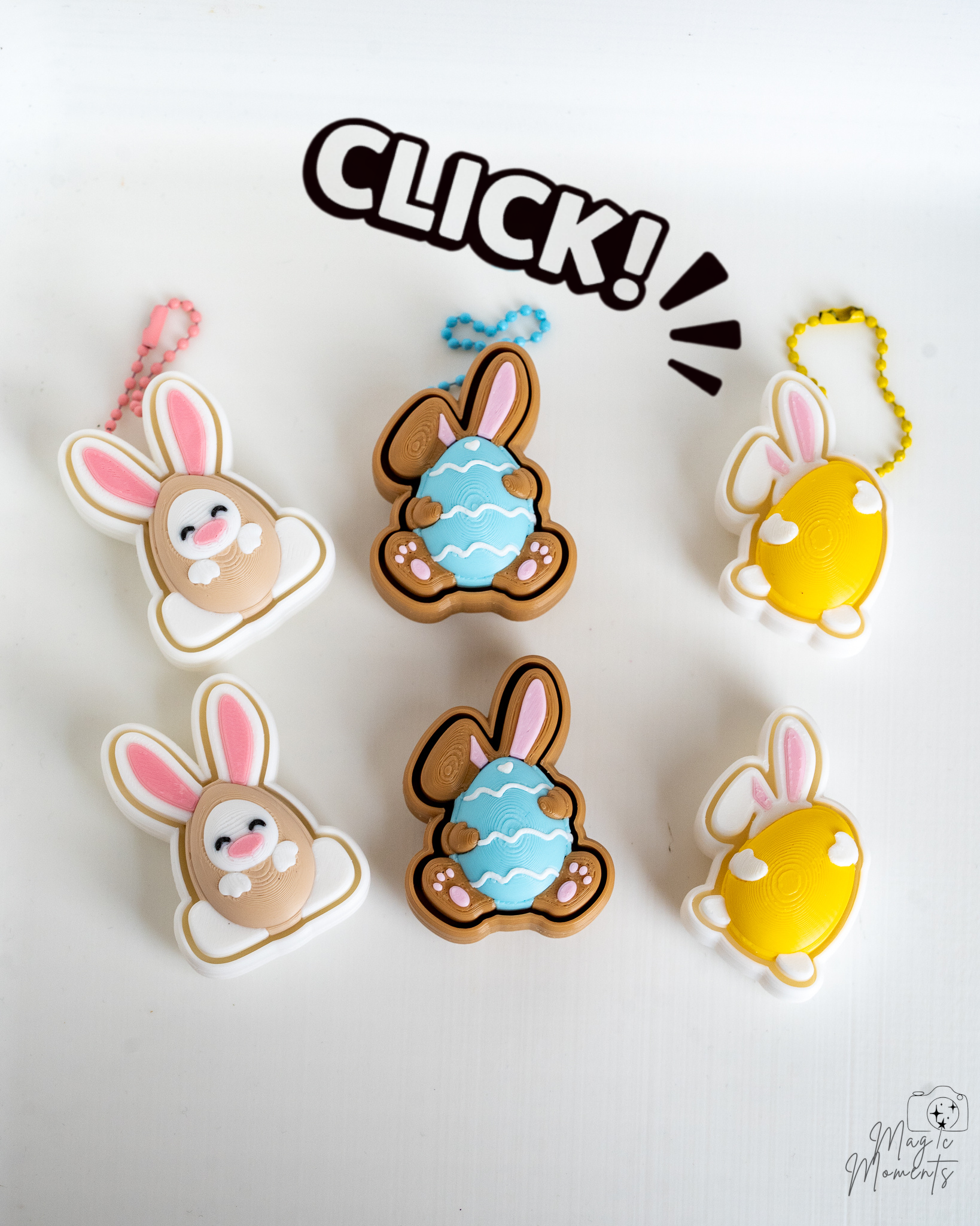 Easter Bunny Clicker - Rabbit Fidget Keychain