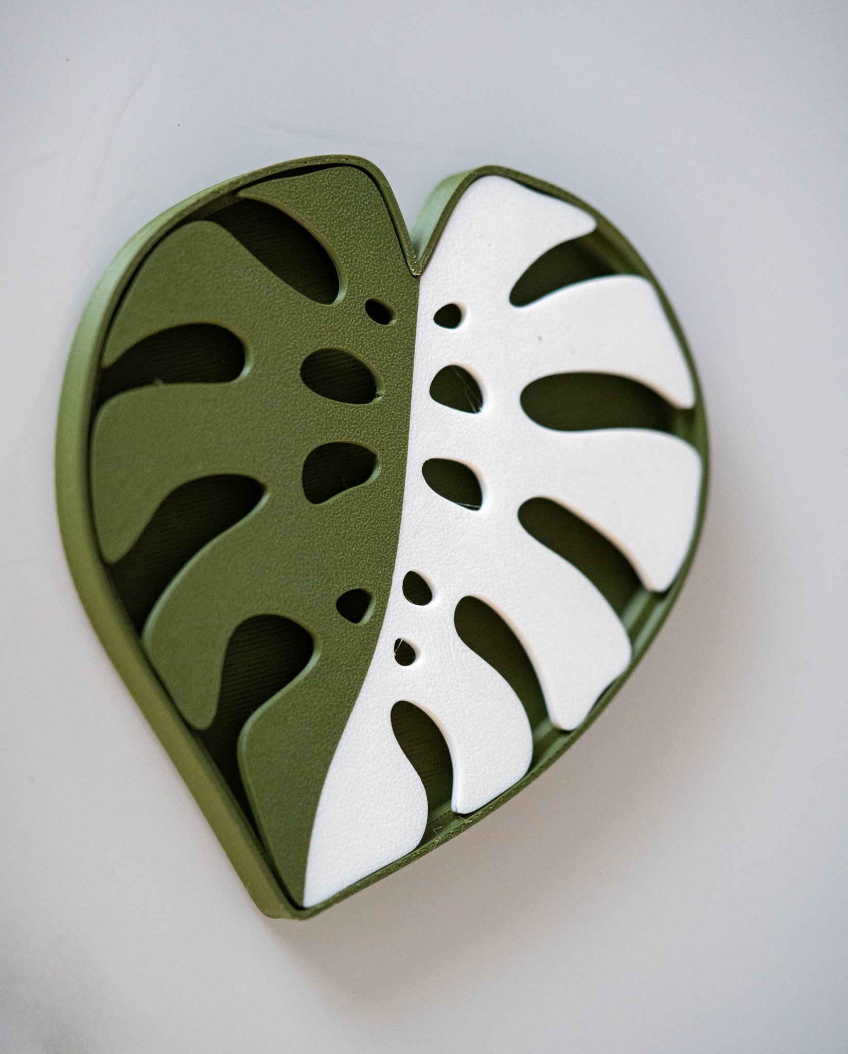 Monstera Soap Dish 3D Printed Leaf Soap Holder Bathroom Kitchen Decor