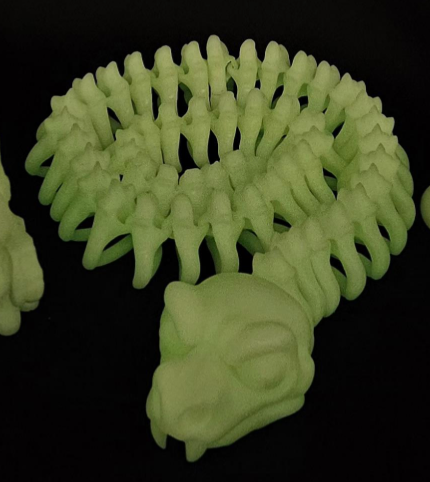 Glow in The Dark Snake Skeleton 3D Printed Articulated Spine Decor 65cm