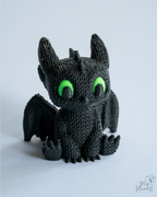 Cute black dragon 3D printed fantasy decoration
