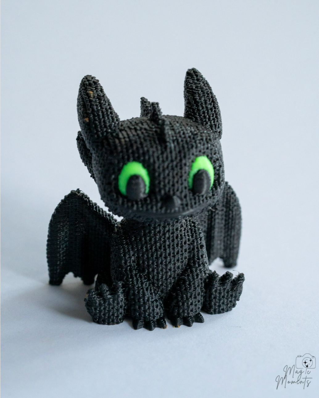 Cute black dragon 3D printed fantasy decoration