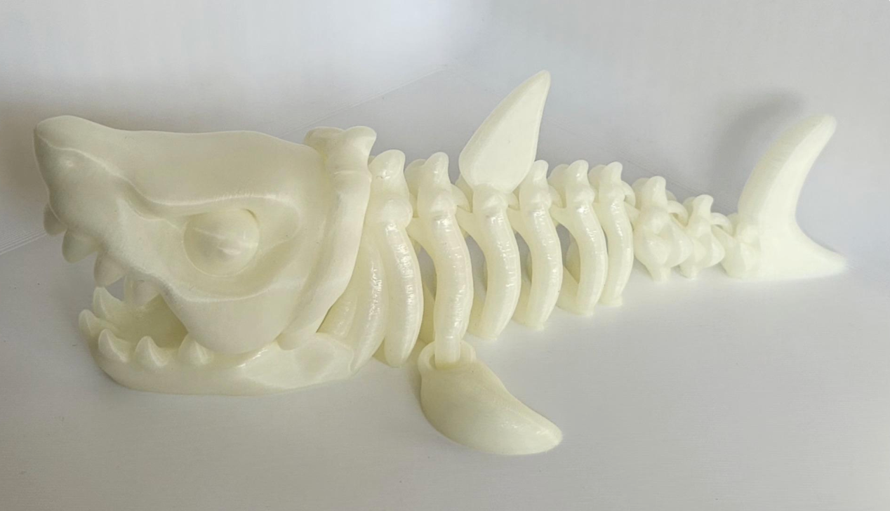 Glow in The Dark Megalodon Shark Skeleton 3D Printed Ocean Decor 20cm