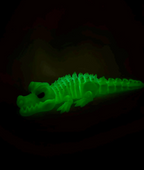 Glow in the Dark Crocodile Skeleton - Articulated 3D Printed Figurine