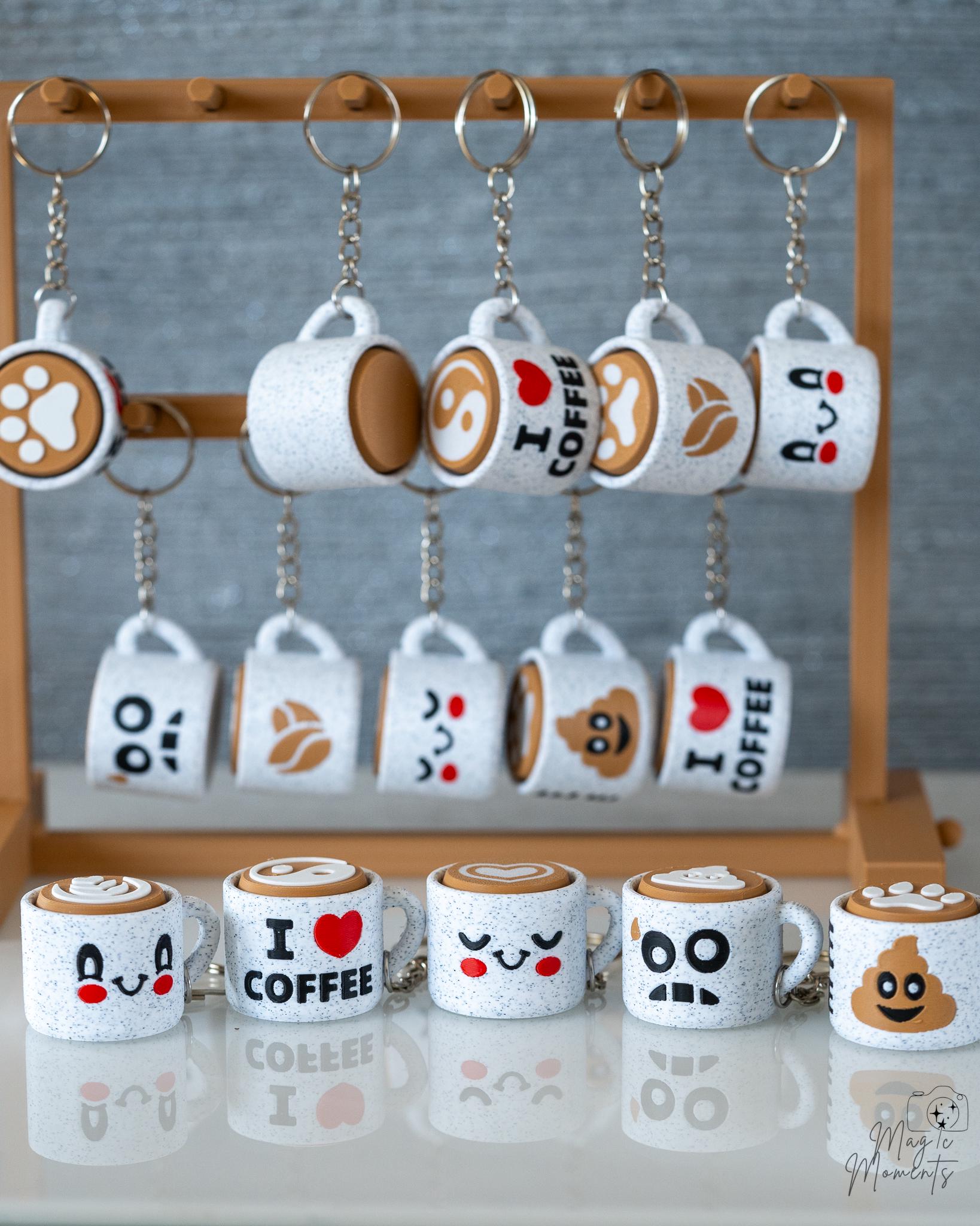Coffee Cup Clickers - Cute 3D Printed Keychain Decorations