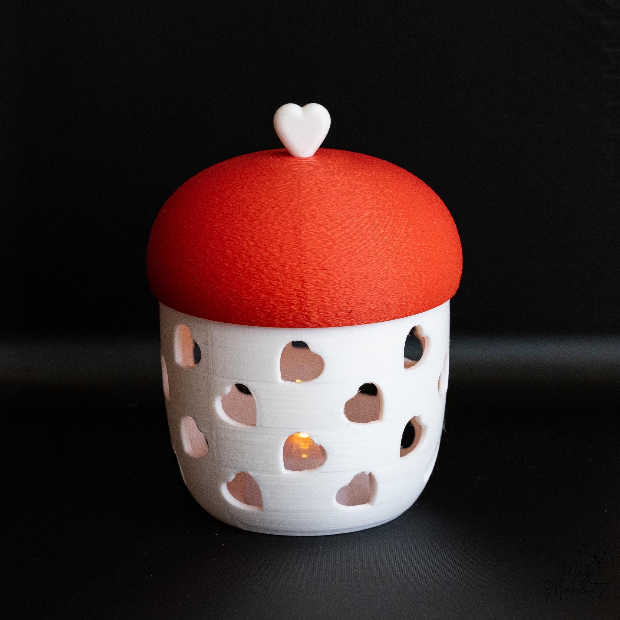 white heart cutout tealight holder