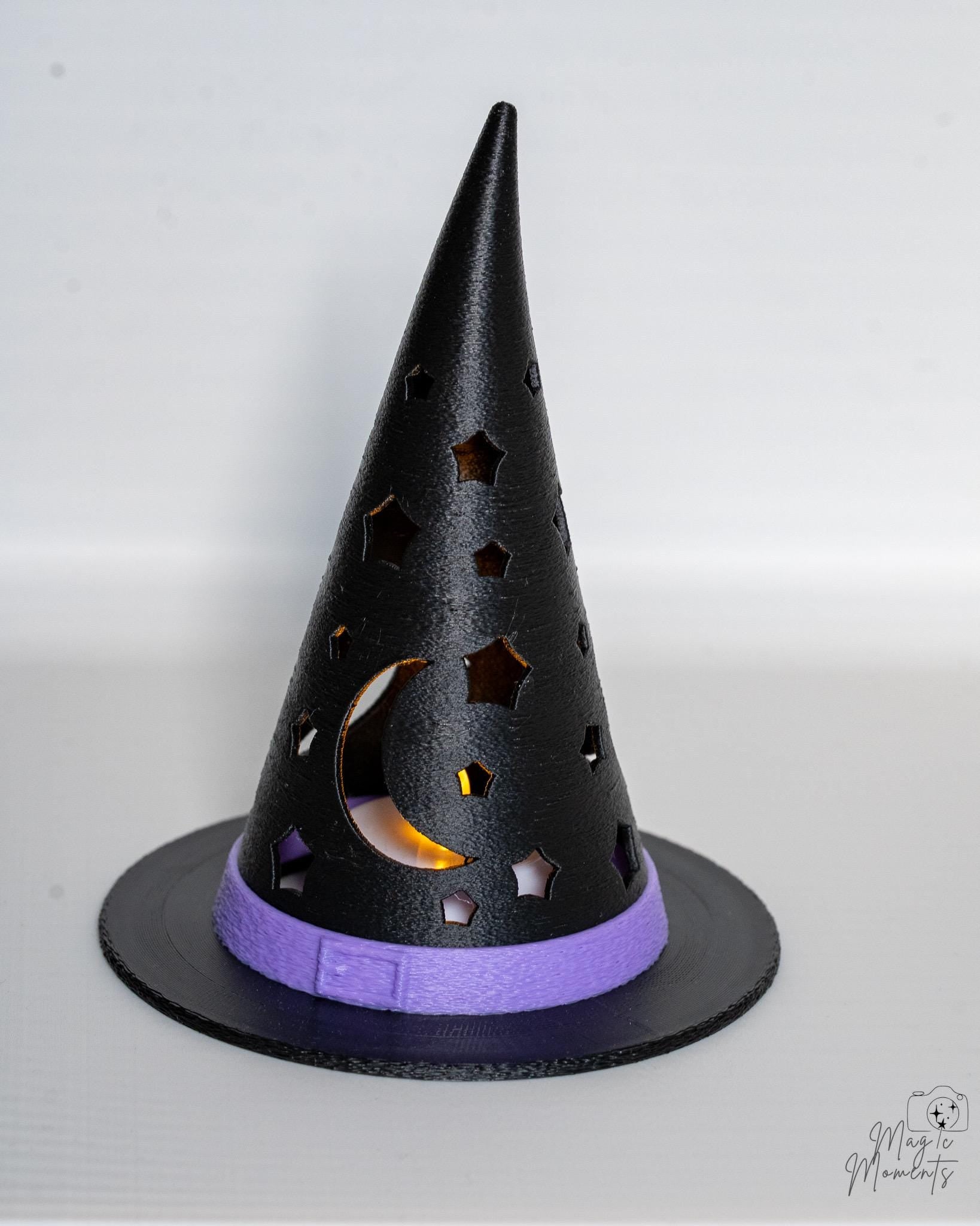 Decorative witch hat candle holder for LED tealights