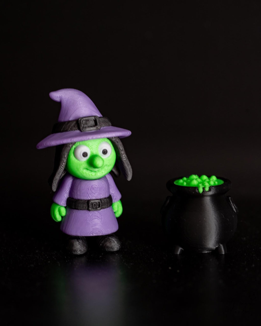 halloween witch cauldron glow effect 3d printed display