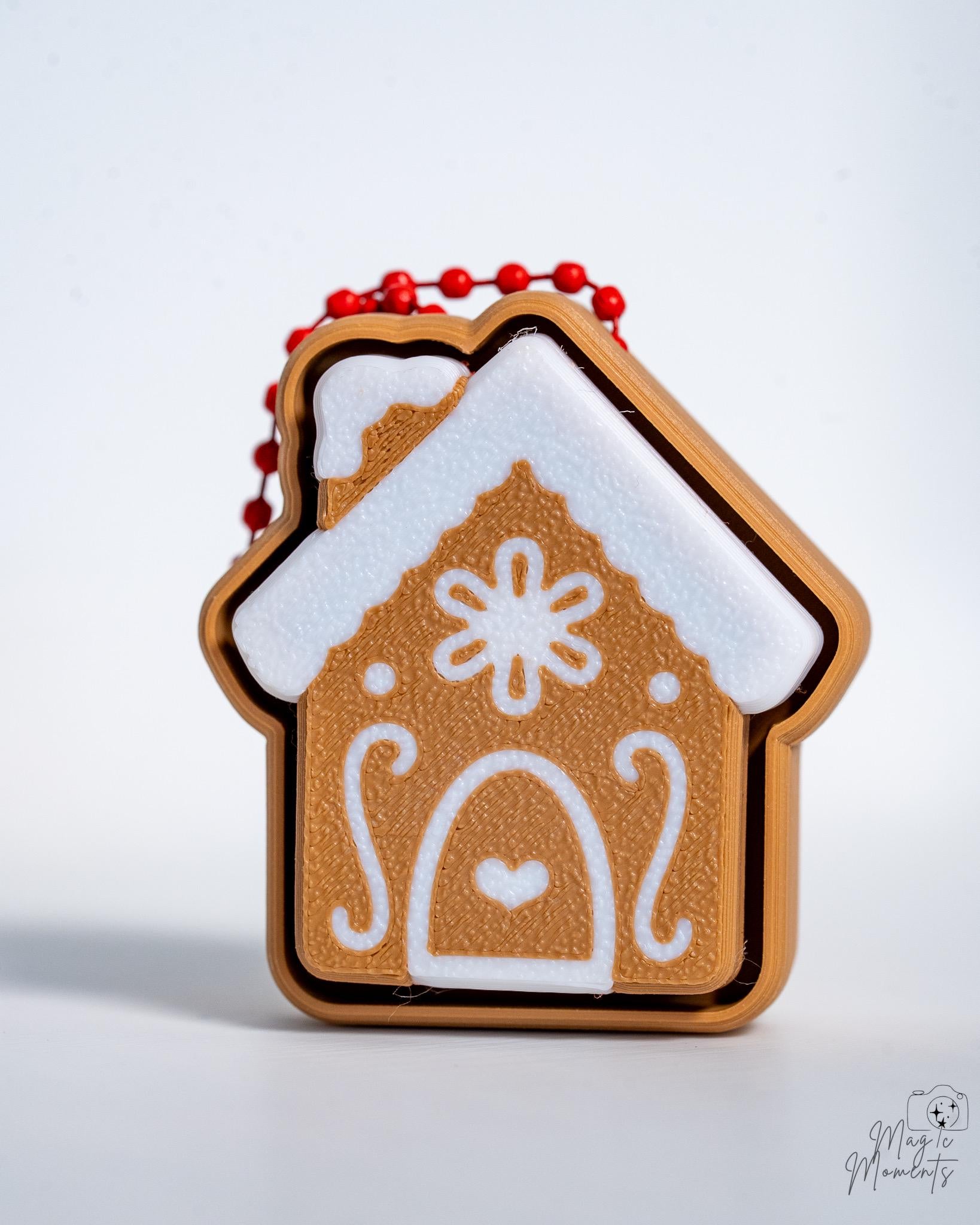 gingerbread house clicker keychain