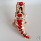 Heart T-rex Dinosaur Figurine - Articulated 3D Printed Valentine Dino