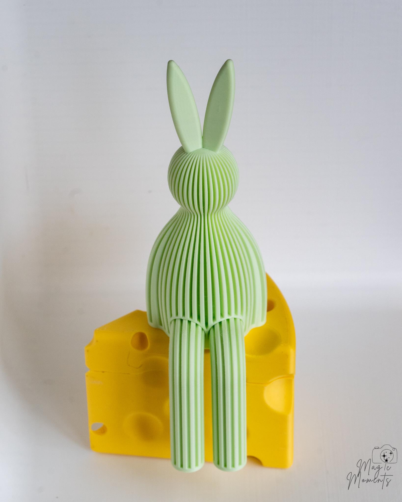 mint green easter bunny figurine 3d printed rabbit decor