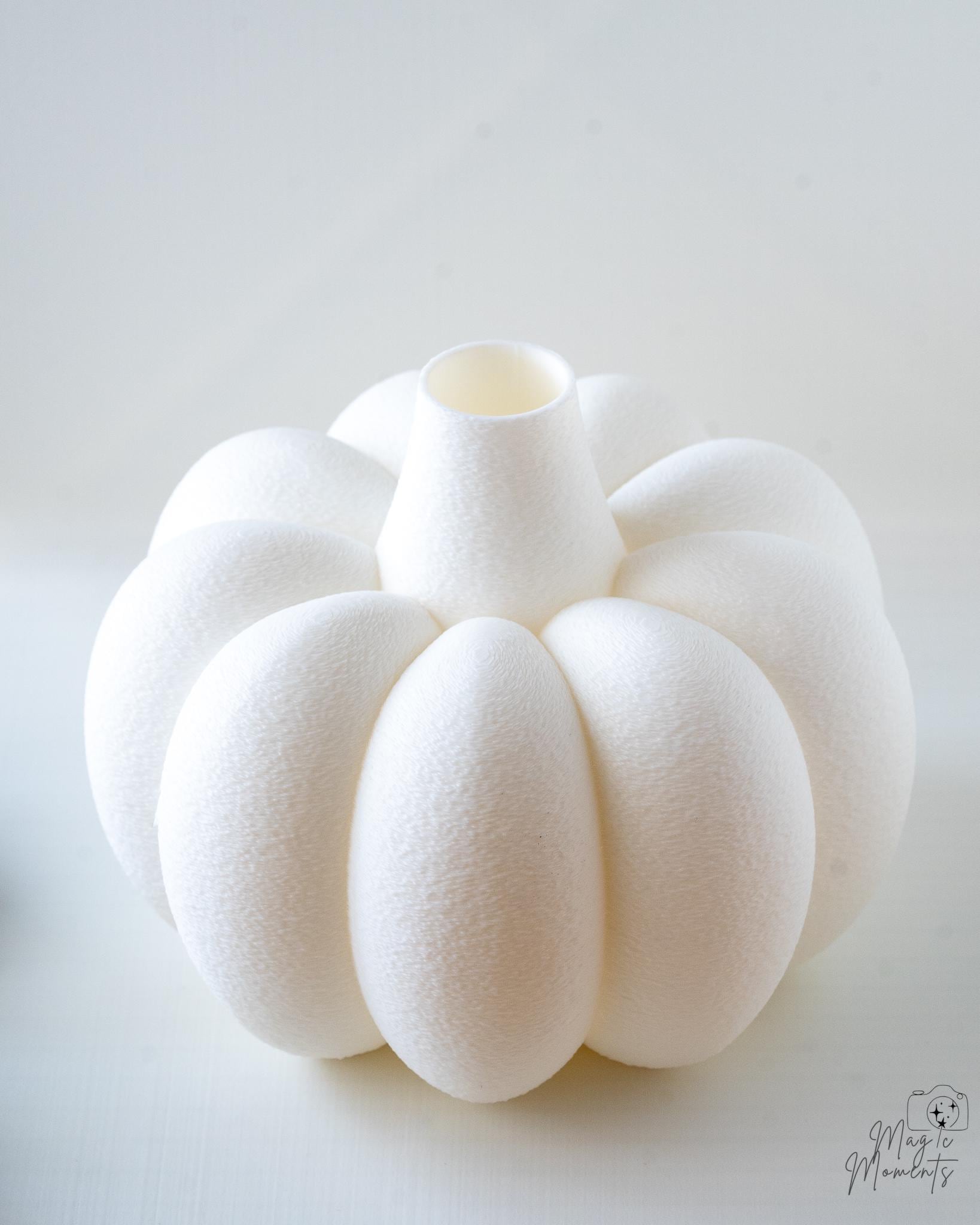 white pumpkin vase 3d printed home decor