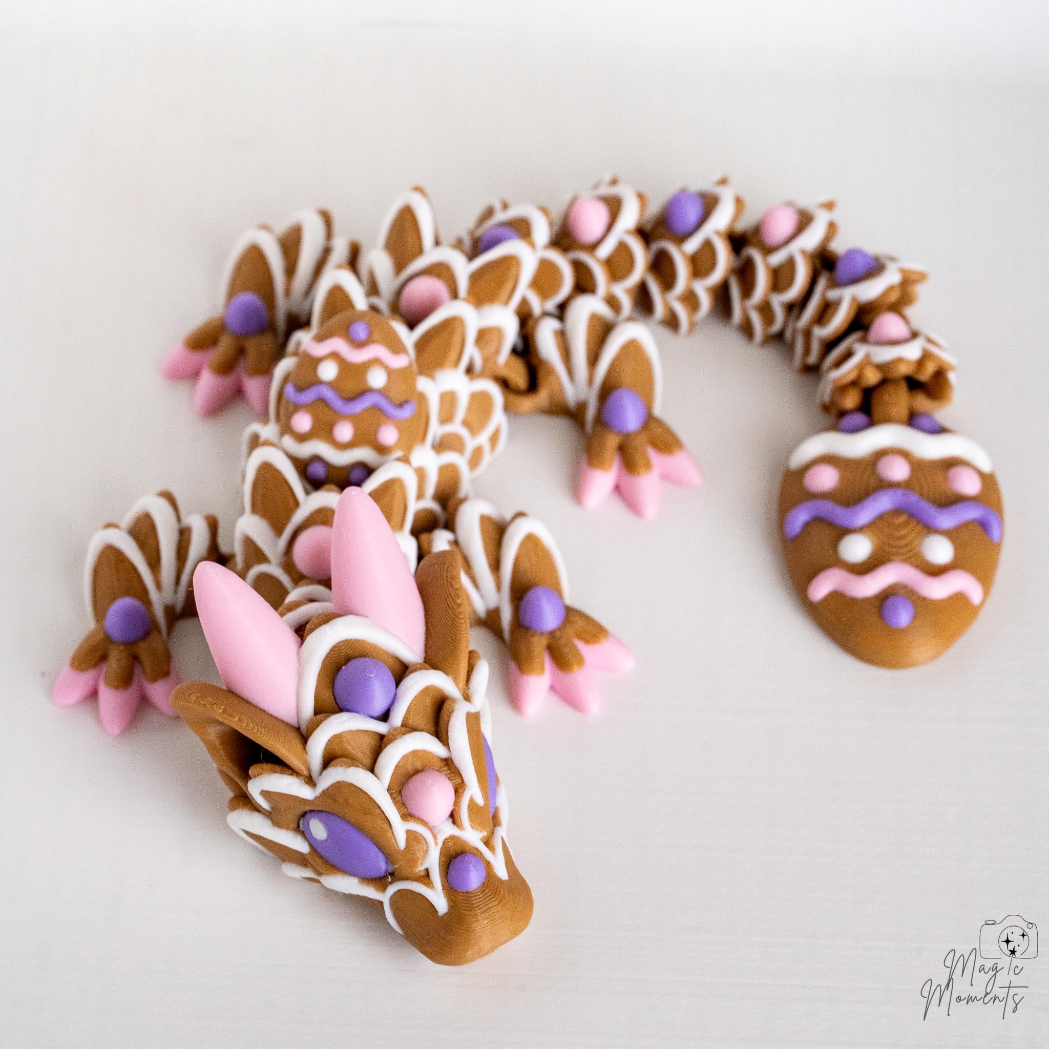 Easter Cookie Dragon - 3D Printed Pastel Fantasy Spring Decor