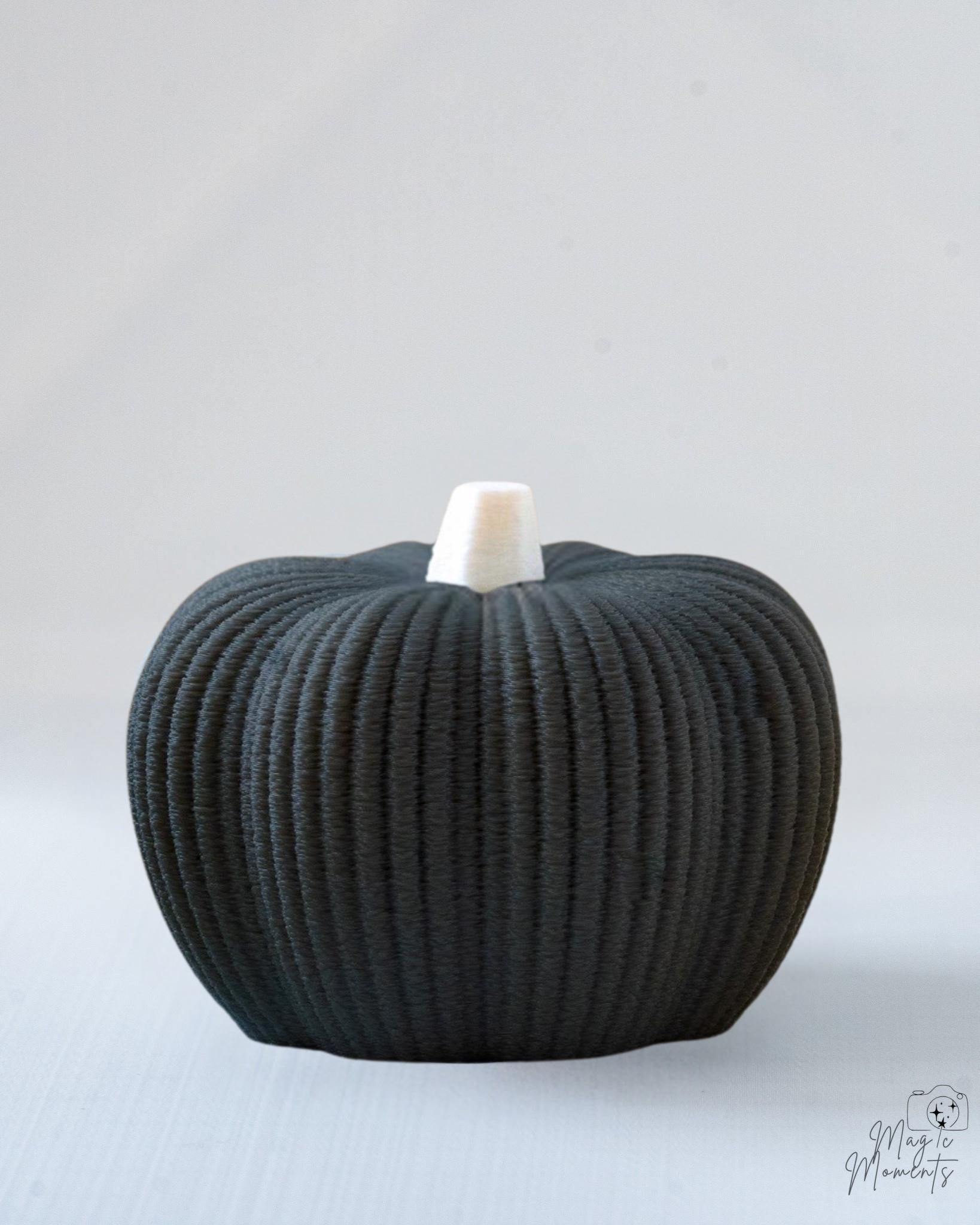 black fuzzy pumpkin 3d printed autumn decoration