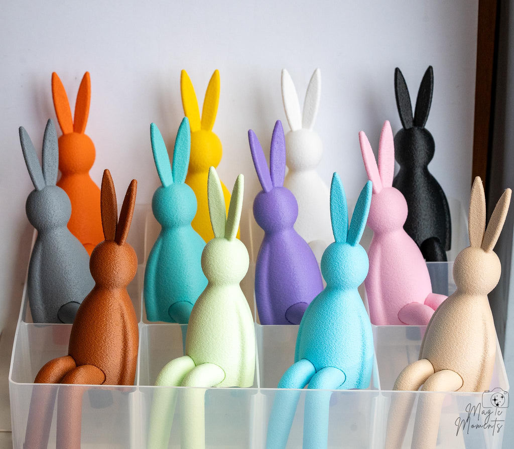 pastel bunny shelf sitter collection 3d printed easter rabbit set