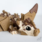 Cute dessert dragon in biscuit and cream colours