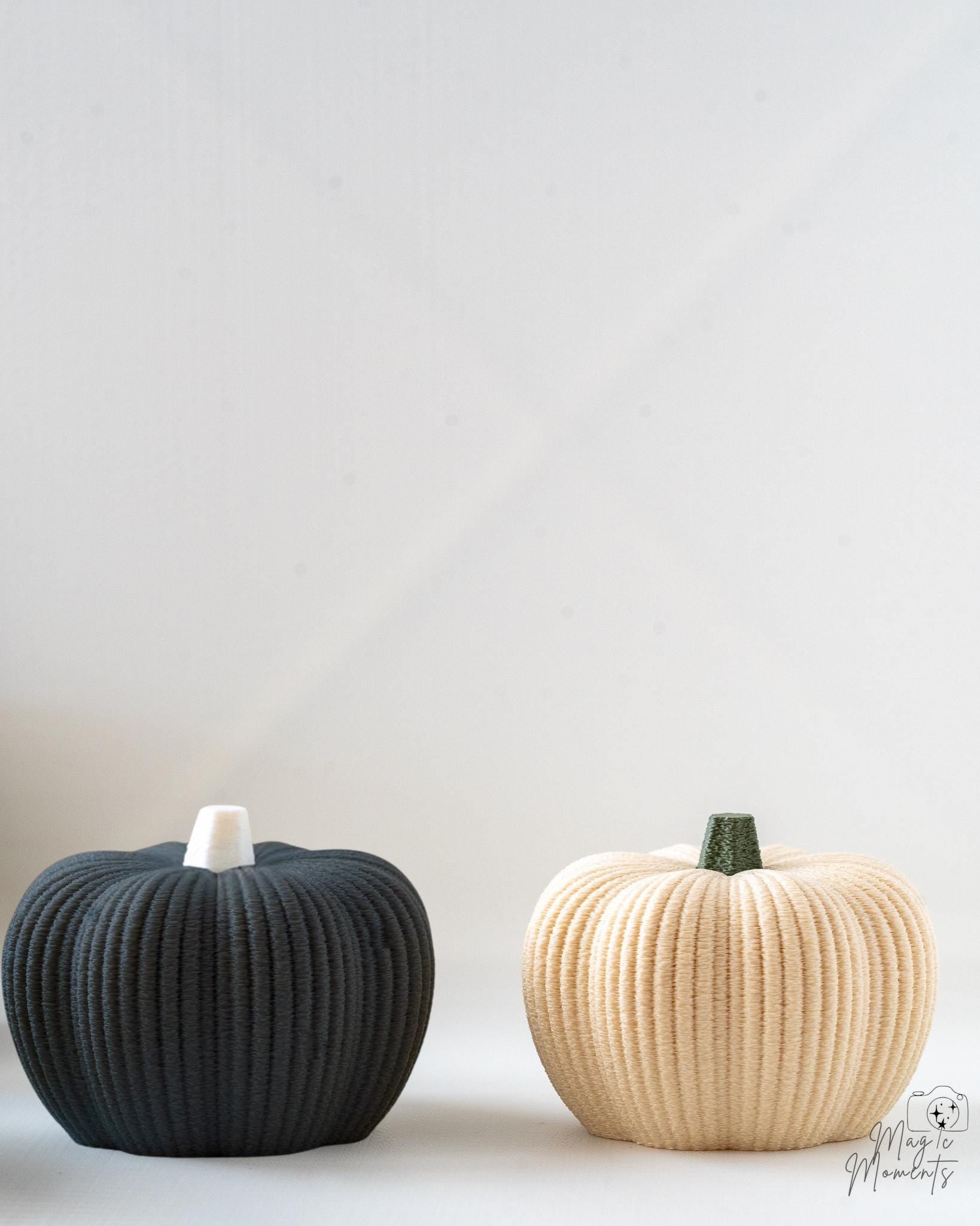 fuzzy pumpkin decor duo 3d printed autumn centerpiece