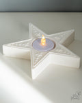 star tealight holder with LED candle