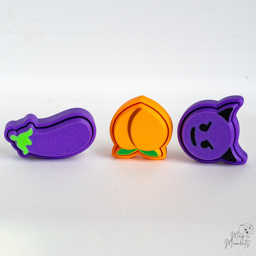 funny emoji fidget keychain set 3d printed