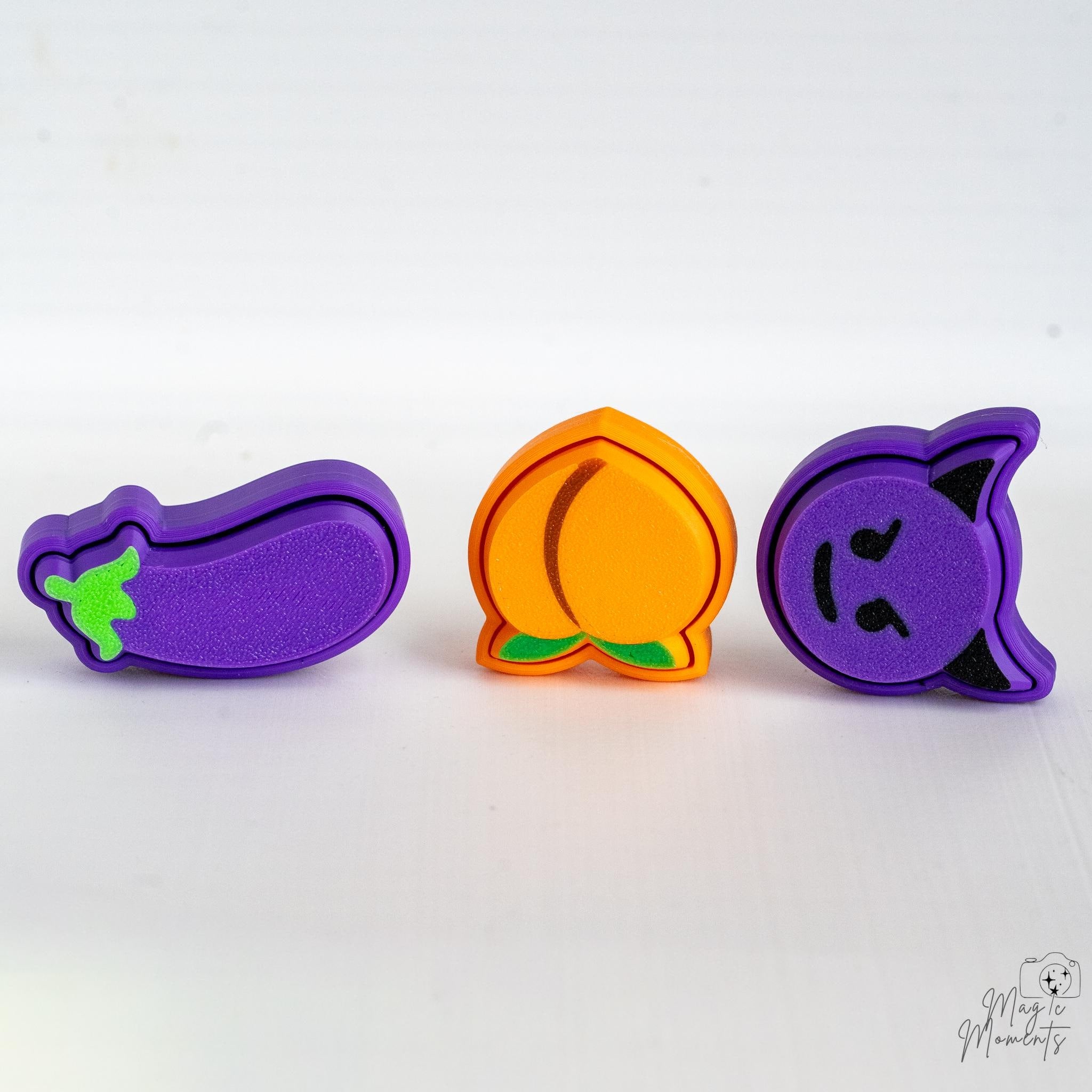 funny emoji fidget keychain set 3d printed