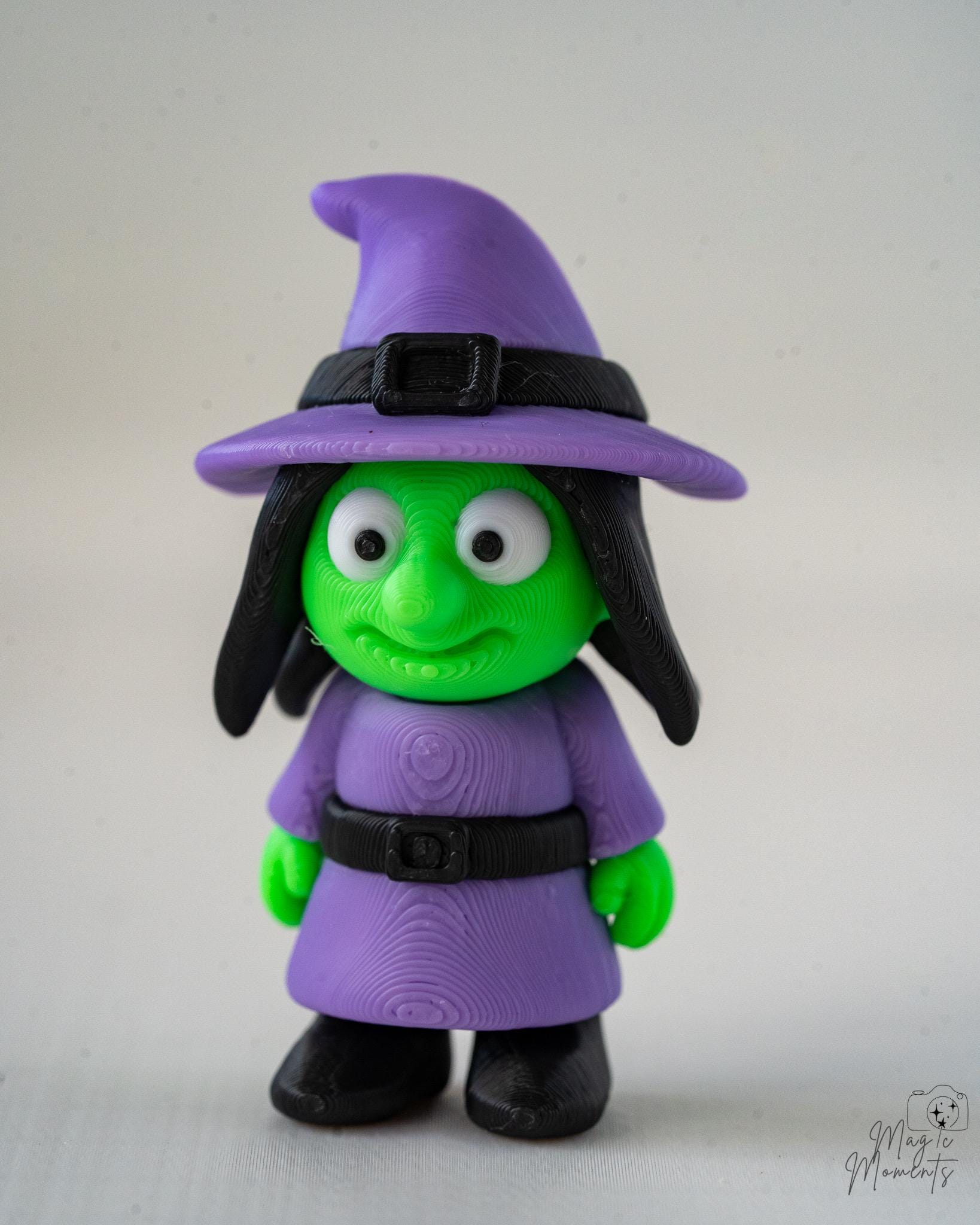 halloween witch figurine green witch 3d printed decorative figure