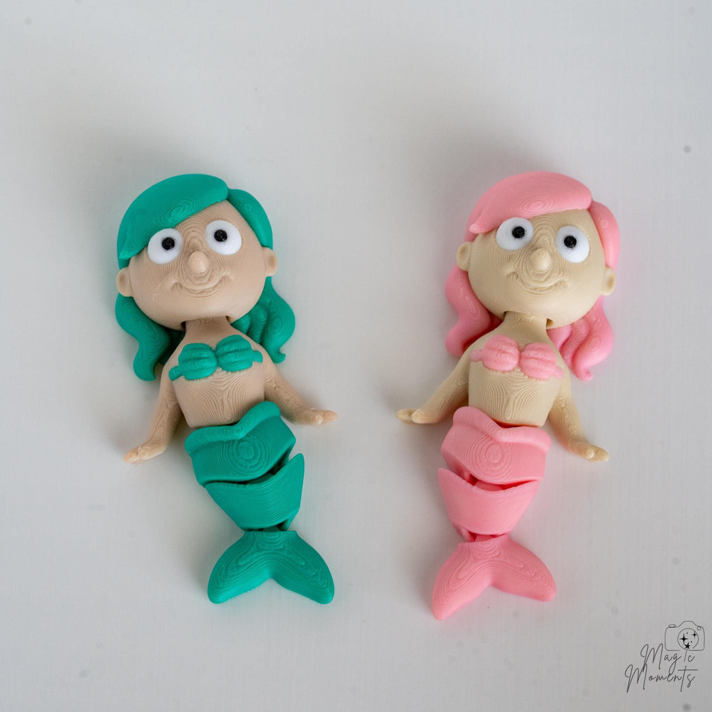 cute mermaid figurine set 3d printed pastel mermaid figures