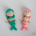 cute mermaid figurine set 3d printed pastel mermaid figures