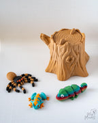 woodland creature set with tree stump 3d printed forest decor