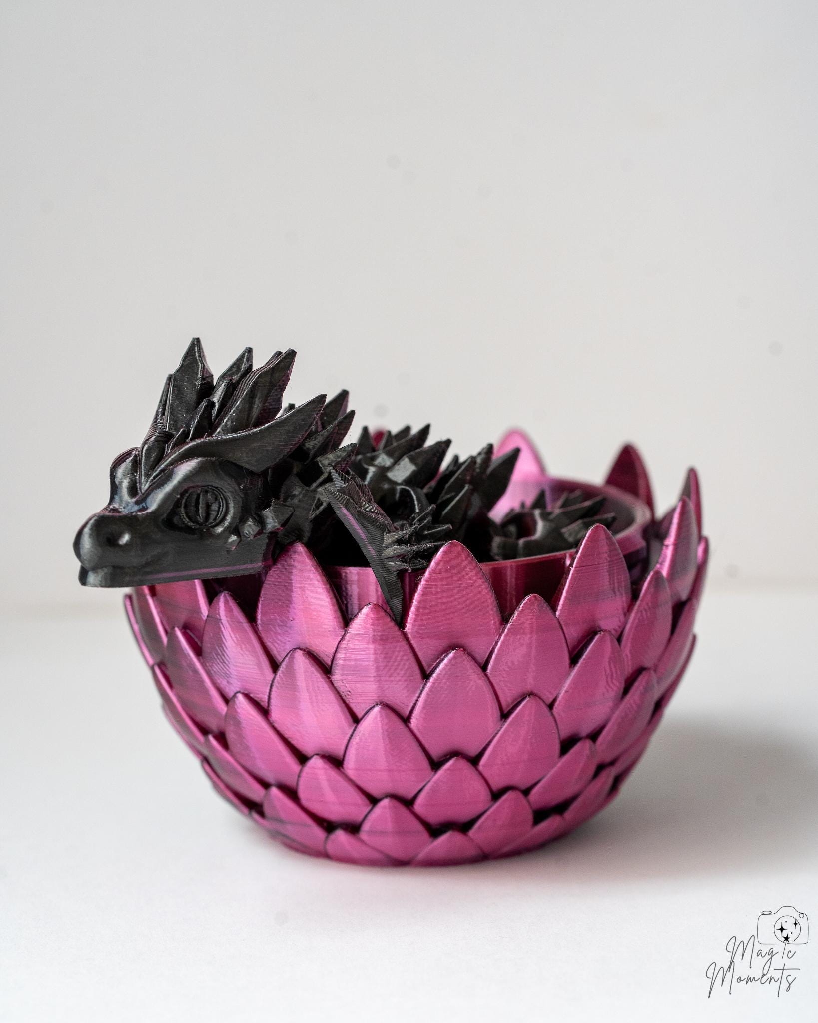 Articulated Dragon with Egg Set - 3D Printed Fantasy Decoration